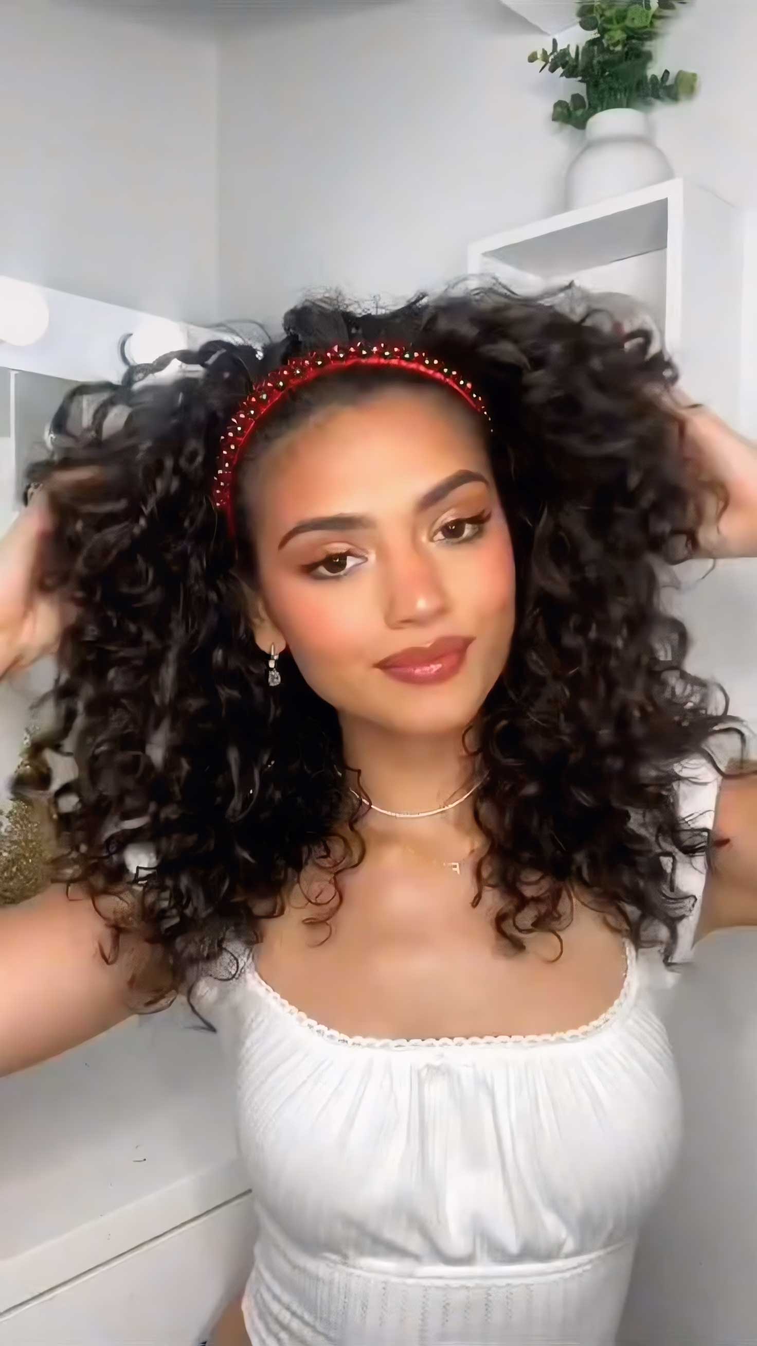 Curly Hair With a Festive Headband